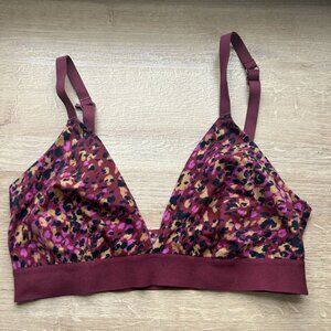 Auden Red Printed Triangle Convertible Bralette Women's Size Medium M